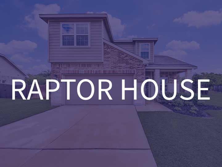 The brick and vinyl Raptor House for TDY stays available through TDY Haven Crash Pad in Shcertz, TX